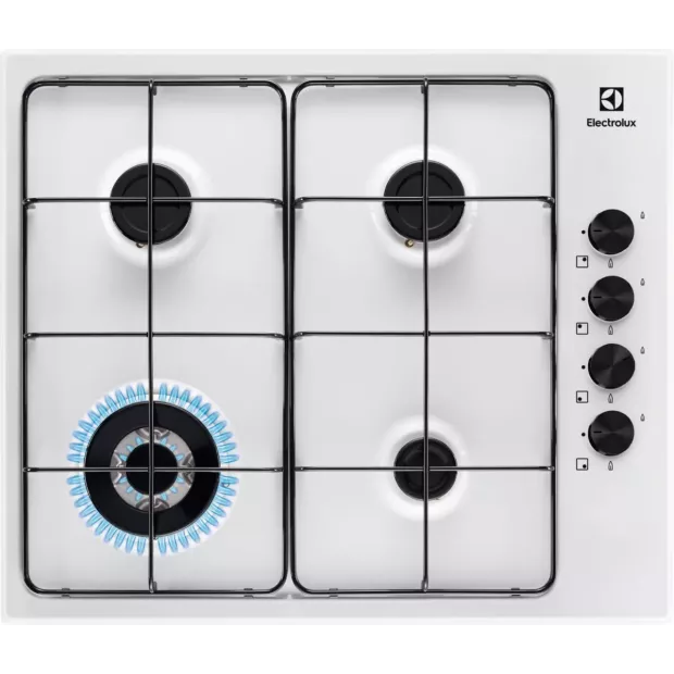 Table de cuisson gaz email blanche Electrolux