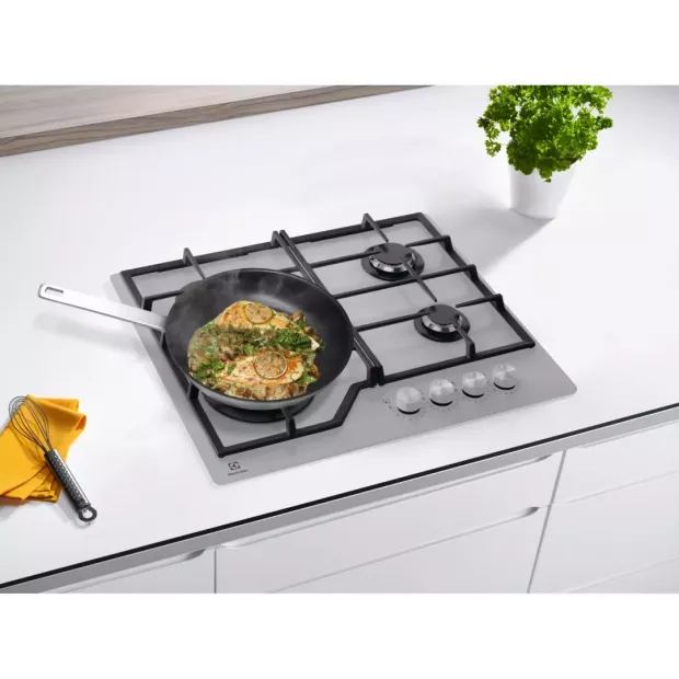 Table de cuisson inox 4 feux gaz Electrolux