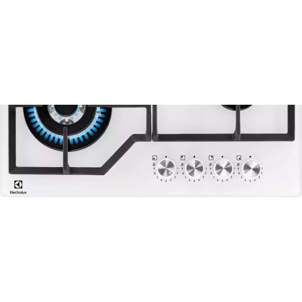 Table de cuisson verre blanche gaz Electrolux