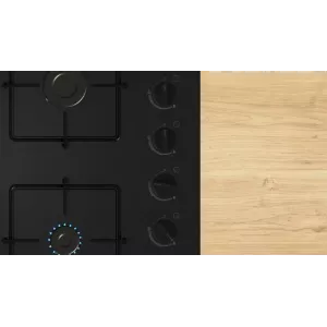 Table de cuisson 4 feux gaz verre noir Bosch