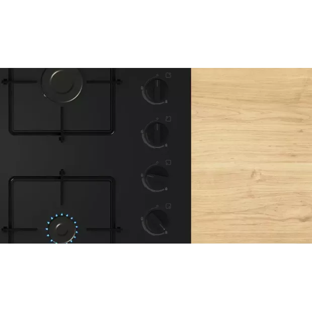 Table de cuisson 4 feux gaz verre noir Bosch