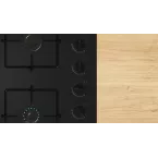 Table de cuisson 4 feux gaz verre noir Bosch