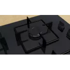 Table de cuisson 4 feux gaz verre noir Bosch