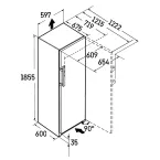Dimension congélateur armoire  Liebherr FNE5217-20