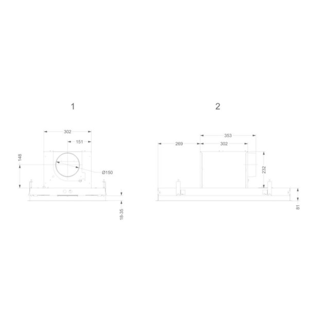 DIMENSION PLAFONNIER NOVY 6830