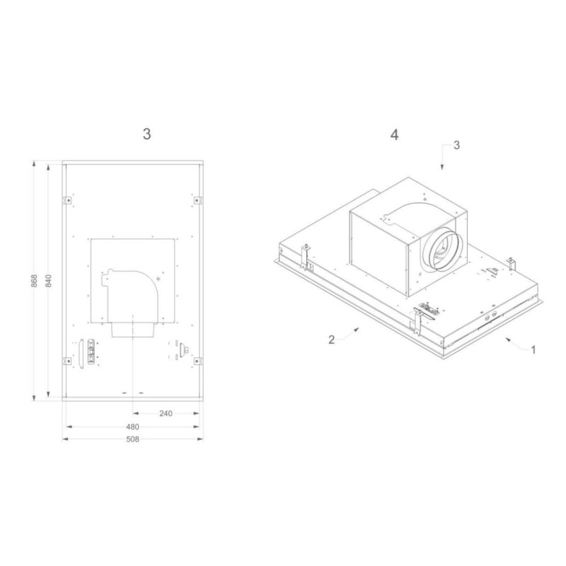 DIMENSION PLAFONNIER NOVY 6830