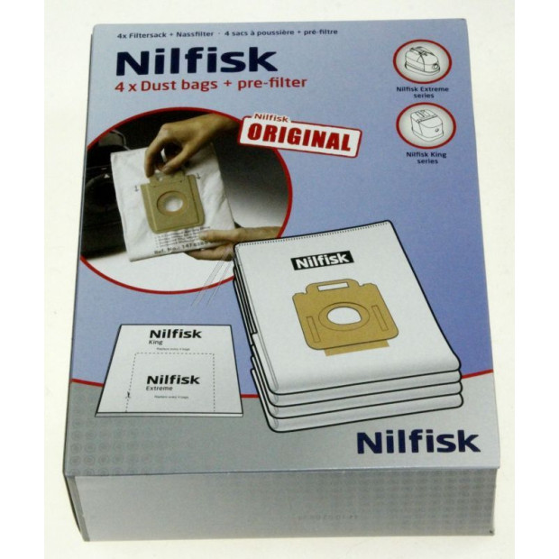 SACS ET PRE-FILTRE  ASPIRATEUR NILFISK GAMME KING EXTREME