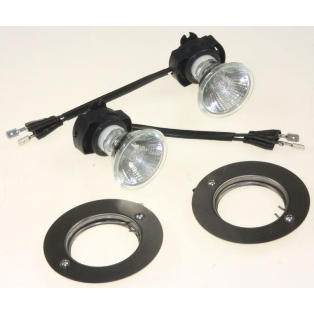 KIT 2 LAMPES HALOGENE 50W 230V AVEC DOUILLES HOTTE ROBLIN