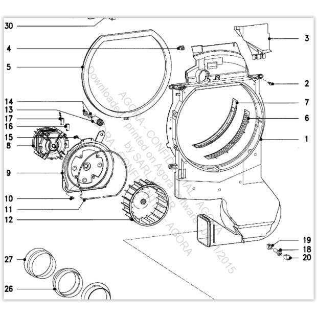 TURBINE DE VENTILATEUR SECHE LINGE MIELE  REPERE 12