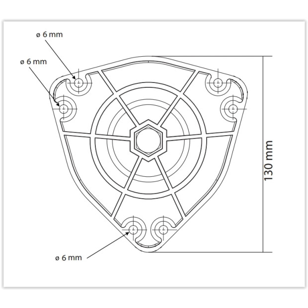 Gabarit de percage, pied de table diam:80mm Haut:870mm