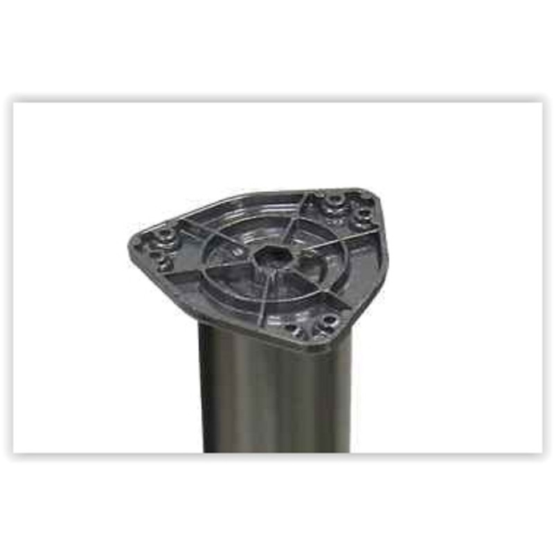 Pied de table couleur inox brosse, diametre 80mm, h 870mm