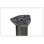 Pied de table couleur inox brosse, diametre 80mm, h 870mm