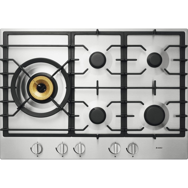 PLAQUE DE CUISSON 5 FEUX GAZ 75CM INOX ASKO