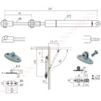Schema technique Verin stabilus Lift o mat 100N