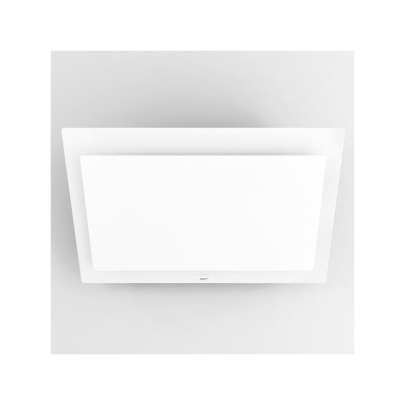 Hotte murale inclinée verre blanc 90cm recyclage Novy Vision
