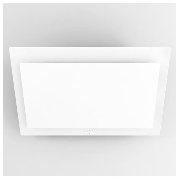 Hotte murale inclinée verre blanc 90cm recyclage Novy Vision