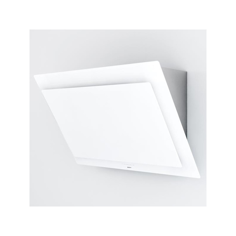 Hotte murale inclinée verre blanc 90cm recyclage Novy Vision