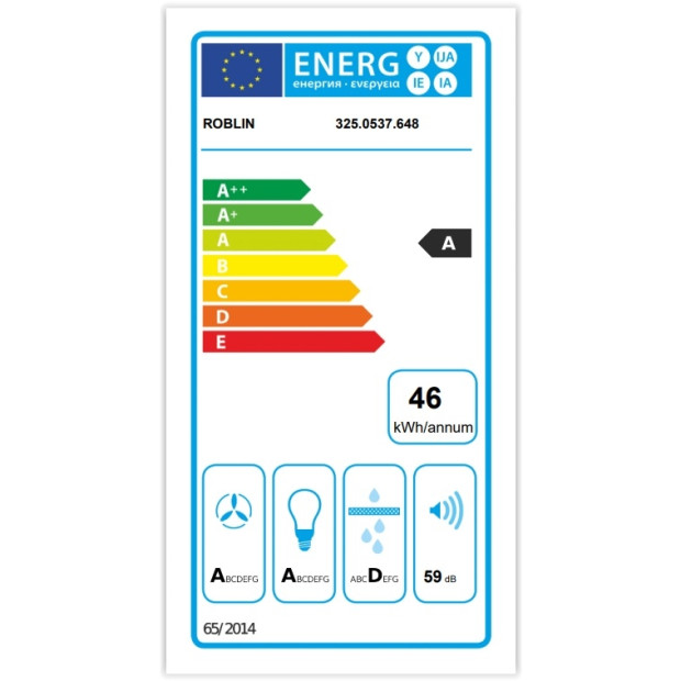 Hotte murale blanc 90cm Roblin IKOS900BL