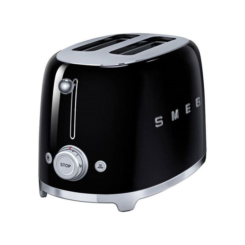 Grille pain toaster 950W 2 fentes noir Smeg TSF01BLEU