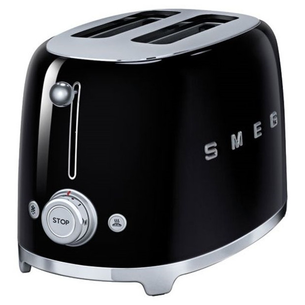 Grille pain toaster 950W 2 fentes noir Smeg TSF01BLEU