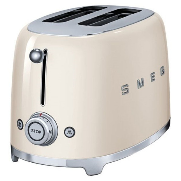 Grille pain toaster 950W 2 fentes blanc Smeg TSF01CREU