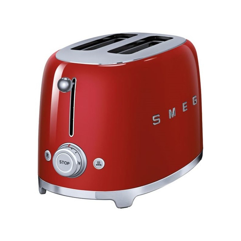 Grille pain toaster 950W 2 fentes rouge Smeg TSF01RDEU