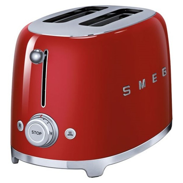 Grille pain toaster 950W 2 fentes rouge Smeg TSF01RDEU