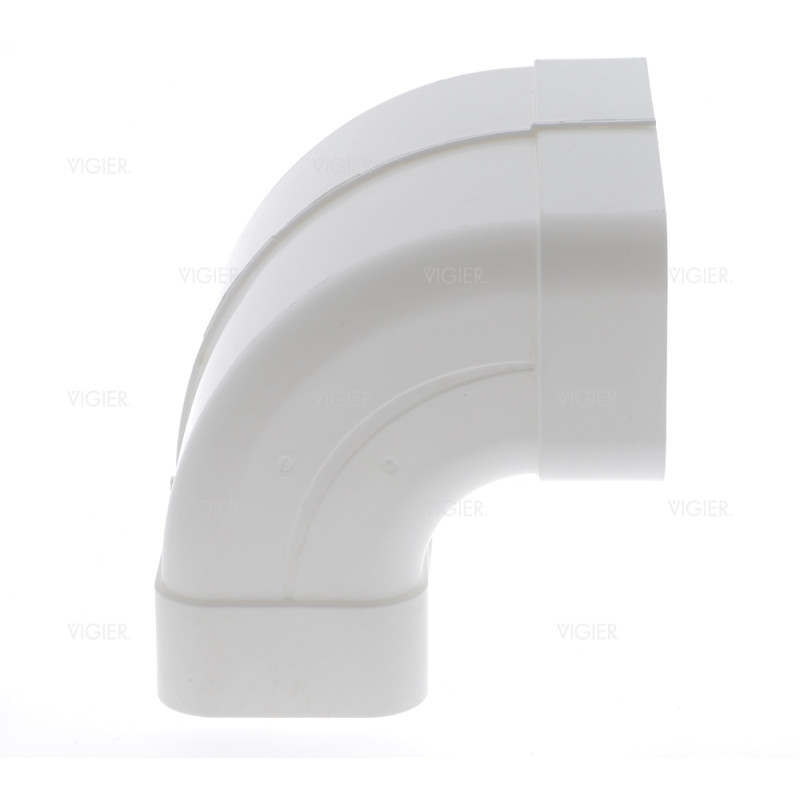 Coude vertical double femelle pour tube rectangulaire