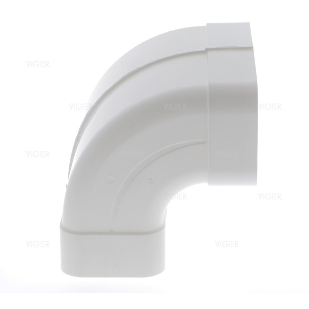 Coude vertical double femelle pour tube rectangulaire