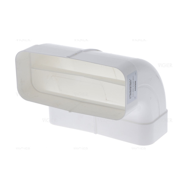 Coude vertical double femelle tube rectangulaire 222x90mm
