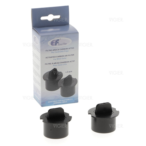 Lot de 2 filtres a charbon pour cave a vin Liebherr Miele