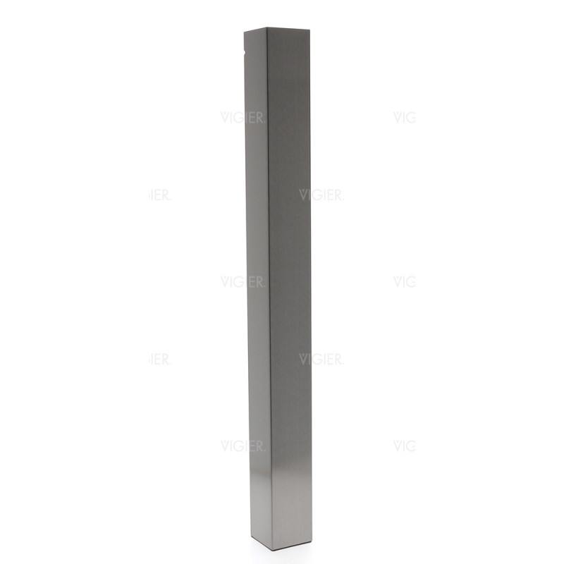 PIED DE SNACK CARRE ACIER INOX BROSSE 80X80MM HAUTEUR 870MM