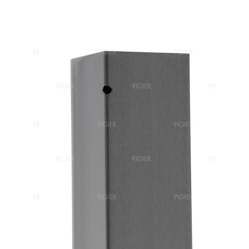PIED DE SNACK CARRE ACIER INOX BROSSE 80X80MM HAUTEUR 870MM