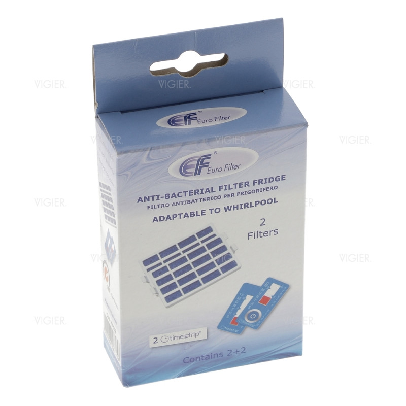 Lot de 2 filtres anti bacterien pour refrigerateur Whirlpool