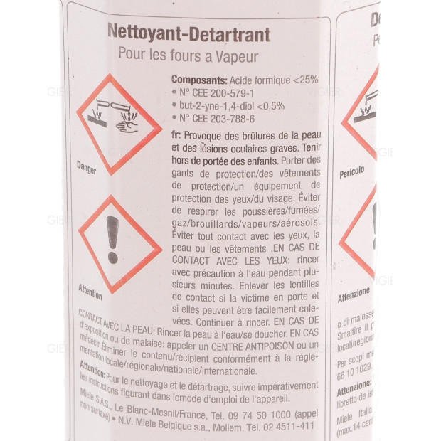 DETARTRANT LIQUIDE FOUR VAPEUR MIELE ET IMPERIAL