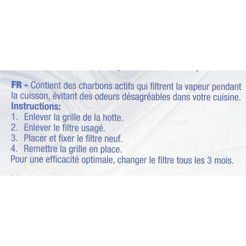 Lot de 2 filtres à charbon pour hotte Ikea Whrilpool