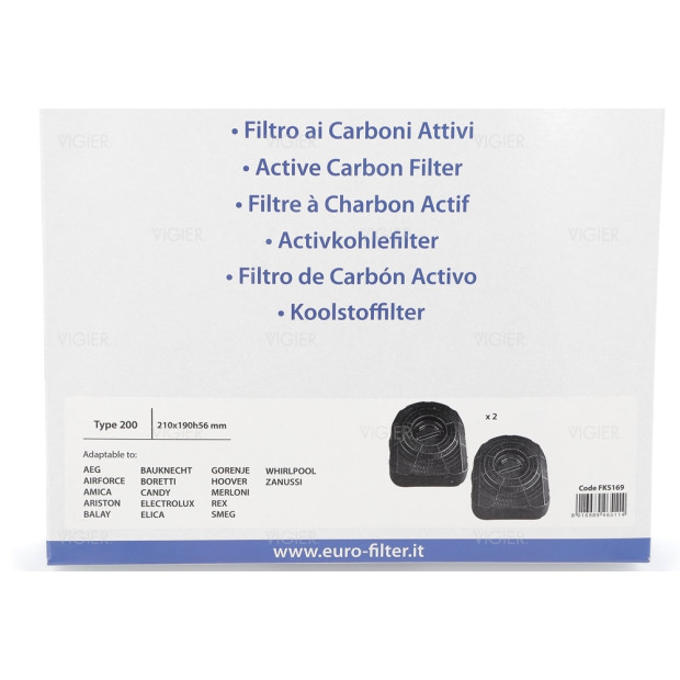 Lot de 2 filtres à charbon pour hotte Ikea Whrilpool