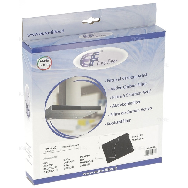 Filtre a charbon long life pour hotte Elica Modele 20