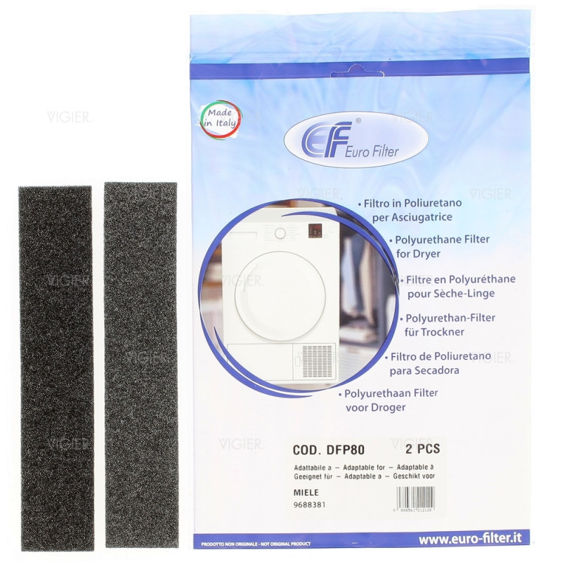 Lot de 2 filtres entonnoir seche linge Miele 9688381