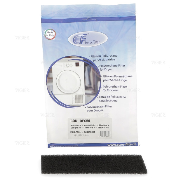Filtre mousse sèche linge Whirlpool Laden Ignis 481010354757