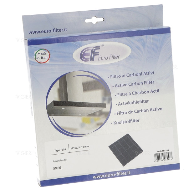 Filtre a charbon FLT4 pour hotte Smeg 215x225mm 690073210