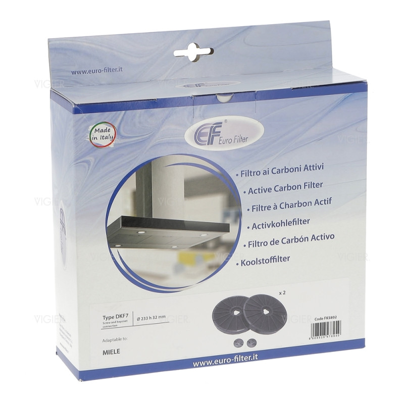 Lot de 2 filtres à charbons pour hotte Miele DKF7-1 4965503