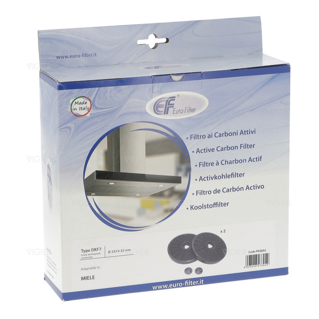 Lot de 2 filtres à charbons pour hotte Miele DKF7-1 4965503