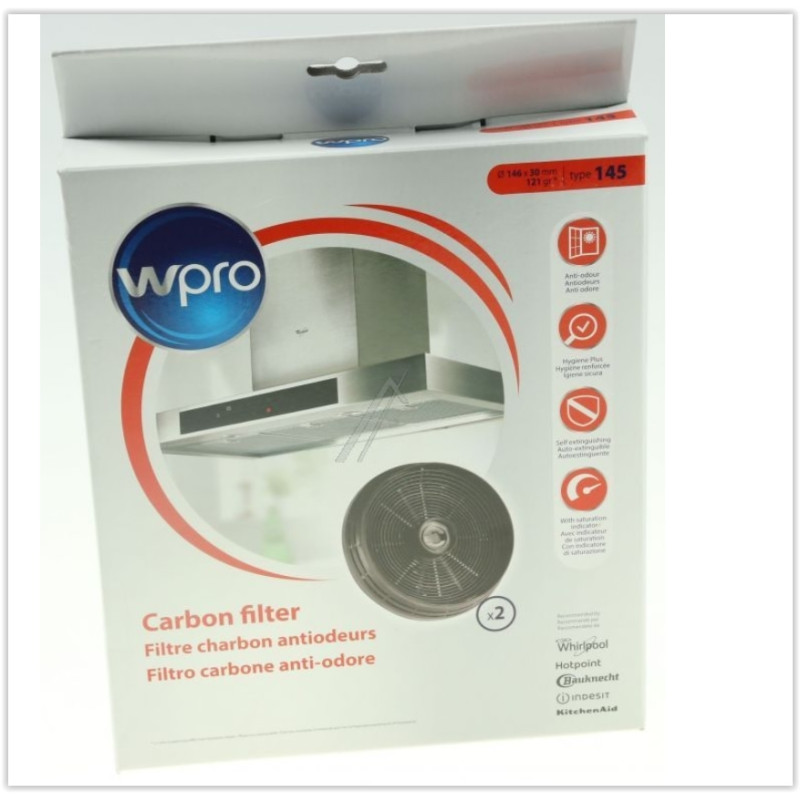 Lot de 2 filtres charbon Hotte Whirlpool Scholtes tYPE 145