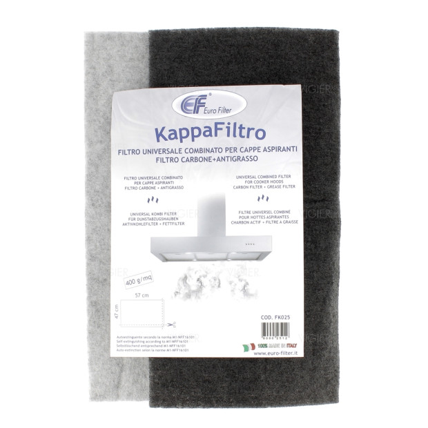 Filtre a graisse et charbon actif universel hotte 47x57cm