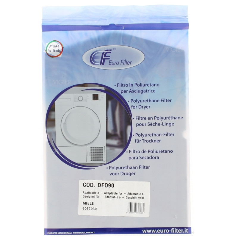 Filtre mousse pour Seche linge Miele pompe a chaleur 6057930