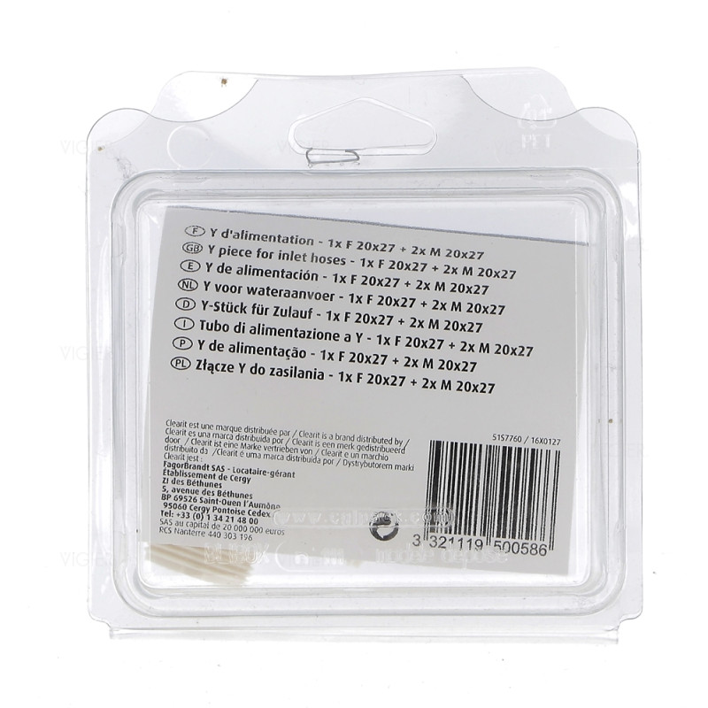 Y D'alimentation eau lave linge et lave vaisselle universel