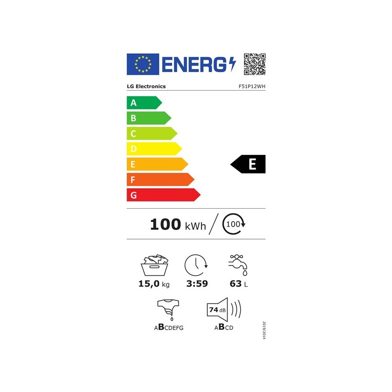 Lave linge 15kg direct drive LG F51P12WH