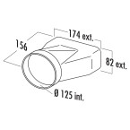 Adaptateur Femelle 125 pour tube plat 169x77mm Evac. Hotte