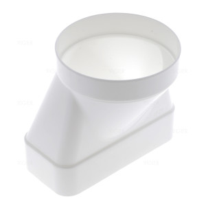 Adaptateur Femelle 125 pour tube plat 169x77mm Evac. Hotte